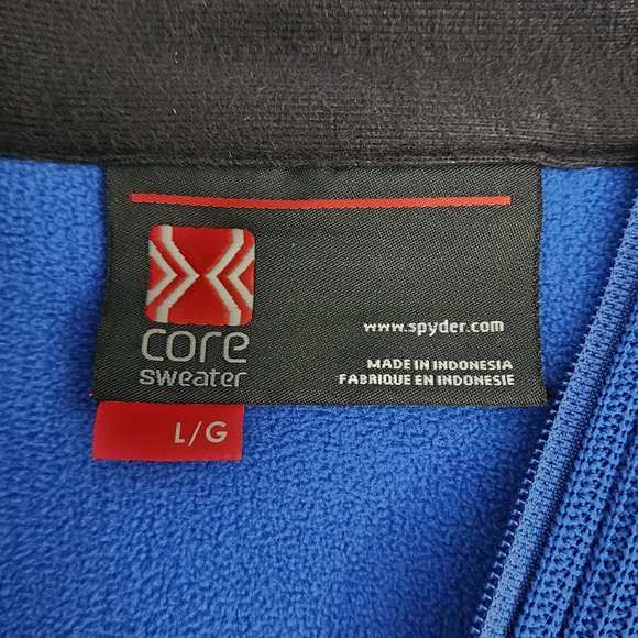 Spyder Core 1/4‎ Zip Thermal Waffle Knit Sweater Pullover Blue Jacket Men's SZ L - Picture 7 of 11